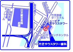 竹芝サウスタワー歯科の地図